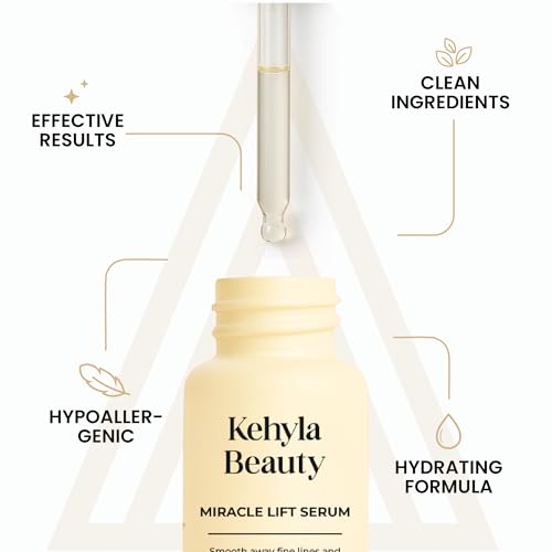 Kehyla Beauty™ Miracle Lift Serum — Peptide Complex + Hyaluronic Acid &amp; Niacinamide (Vitamin B3) — Hydrating, Firming &amp; Smoothing Face Serum for Mature Skin – Vegan, Hypoallergenic, 30ml