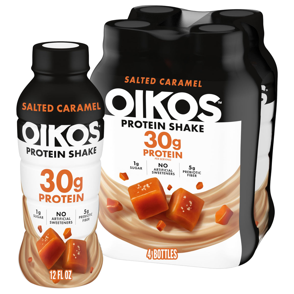 Oikos Protein Shake, Salted Caramel, 30g Protein, 12 fl oz, 12 Count